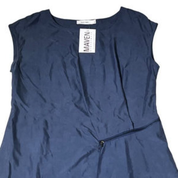 MOD REF Dress Milo Zipper Detail Sleeveless Navy Blue NWT Womens Size L - Picture 2 of 4